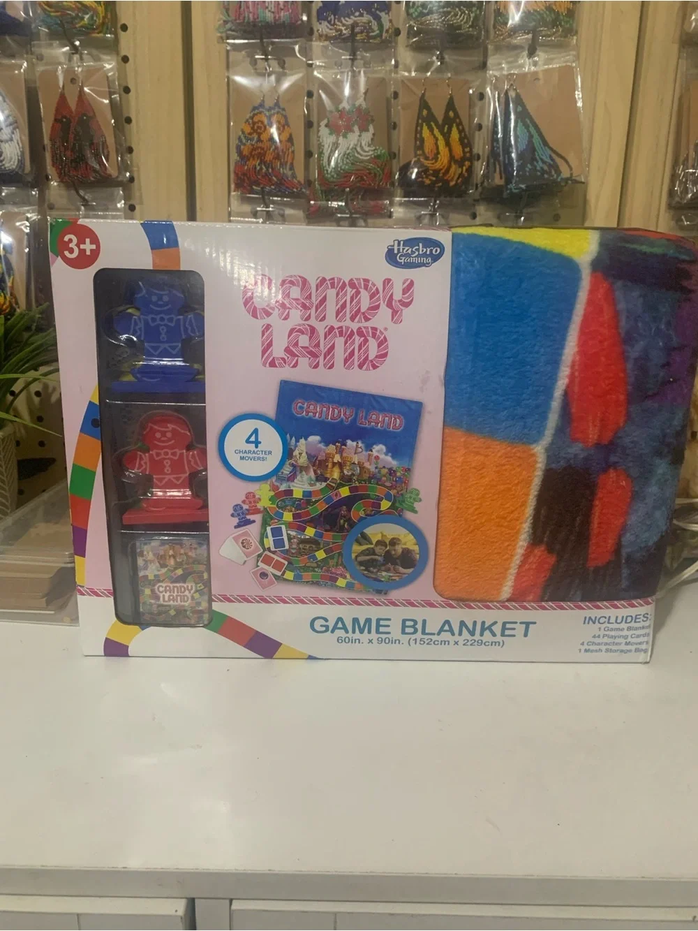Hasbro Candy Land Plush Game Blanket in Pink and Blue
